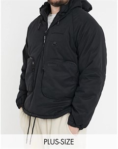 Черная утепленная куртка карго с карманами Sixth june