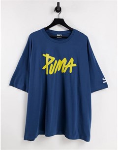 Синяя футболка свободного кроя Skate Puma
