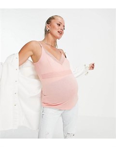 Топ майка для кормления кораллового цвета с кружевом ASOS DESIGN Maternity Asos maternity - nursing