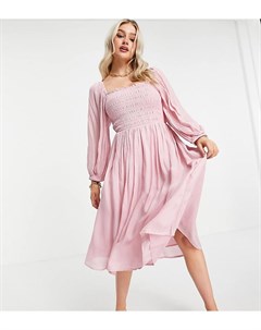 Розовое жаккардовое платье миди Y.a.s petite