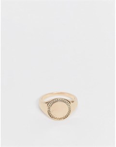 Золотистое кольцо печатка с простым дизайном Asos design