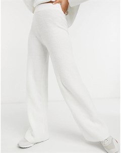 Кремовые широкие брюки в рубчик от комплекта Asos design