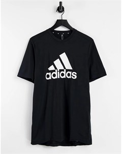 Черная футболка с крупным логотипом adidas Training Adidas performance