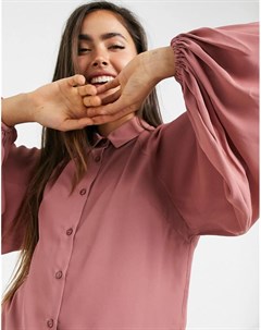 Розовая рубашка с объемными рукавами Asos design