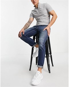 Темно выбеленный зауженные джинсы с эффектом потертости Hollister