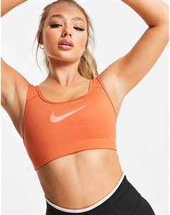 Оранжевый спортивный бюстгальтер с логотипом и средней степенью поддержки Icon Clash Nike training