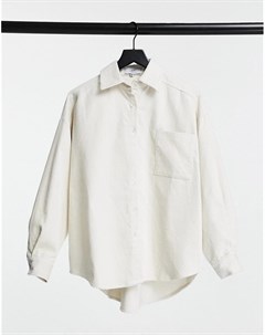 Вельветовая oversized рубашка кремового цвета Sixth june