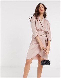 Розовое платье мини с запахом Y.a.s