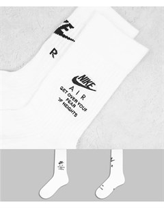 Набор из 2 пар белых носков до щиколотки Air Nike