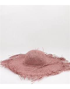 Соломенная шляпа розового цвета с необработанными краями South beach