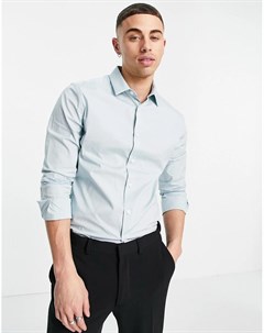 Голубая приталенная рубашка Asos design