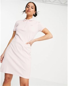 Розовое классическое платье поло мини Lacoste