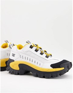 Бело черно желтые кроссовки Caterpillar Intruder Vent Cat footwear