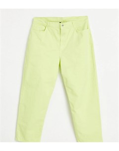 Лаймово зеленые джинсы мужского кроя в стиле 90 х Plus Asyou