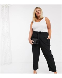 Суженные книзу строгие брюки укороченного кроя с поясом ASOS DESIGN Curve Asos curve