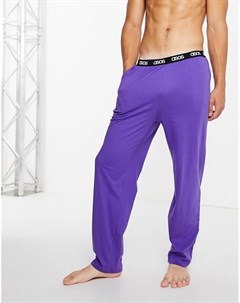 Фиолетовые брюки для дома с фирменной отделкой на резинке Asos design