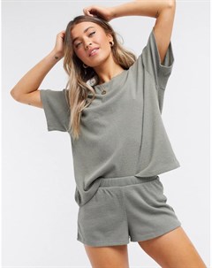 Шорты для дома цвета хаки от комплекта в рубчик Asos design