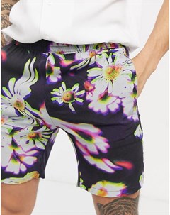 Короткие шорты с абстрактным цветочным принтом Asos design