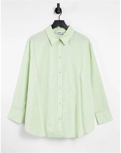 Зеленая поплиновая рубашка из органического хлопка Edyn Weekday
