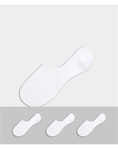 Набор из 3 пар невидимых белых носков Selected homme