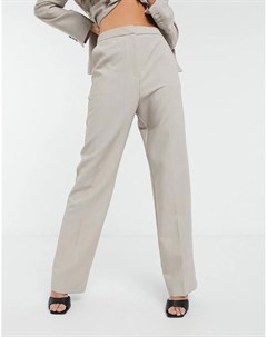 Премиум брюки из мягкой ткани бежевого цвета Asos design