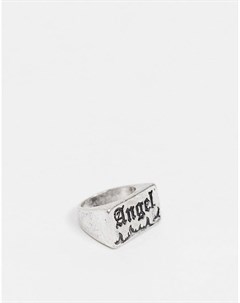 Серебристое кольцо с надписью Angel Asos design