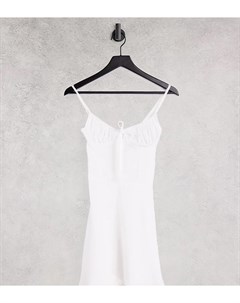 Белое платье мини с присборенным лифом Asyou