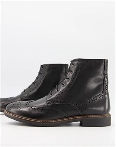Черные ботинки на шнуровке Moss London Moss bros