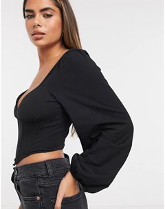 Топ корсет с пышными рукавами на манжете Asos design