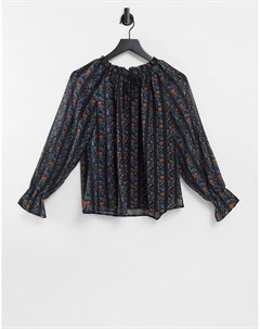 Свободная блузка в полоску с цветочным принтом Y.a.s