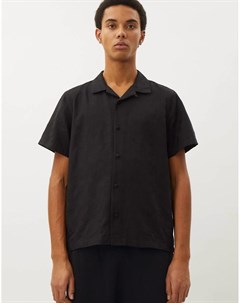 Черная рубашка с короткими рукавами и принтом пейсли Weekday