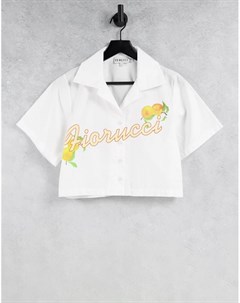 Укороченная футболка с принтом апельсинов и логотипа в стиле ретро Fiorucci