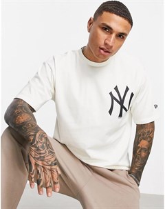 Белая oversized футболка с логотипом команды New York Yankees New era
