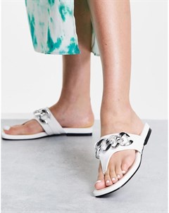 Белые сандалии с цепочками Promise Topshop