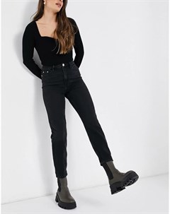 Выбеленные черные джинсы в винтажном стиле Carrie River island