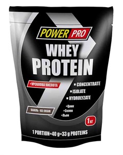 Протеины Whey Protein 1000 гр банан Power pro