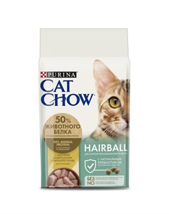 Корм для кошек для контроля образования комков шерсти домашняя птица сух 1 5кг Cat chow