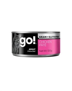 GO GF CF влажный корм для кошек беззерновой паштет с курицей в консервах 100 г Go! natural holistic