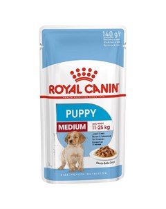 Корм для щенков Medium Puppy для средних пород 11 25кг соус пауч 140г Royal canin
