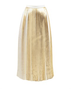 Плиссированная юбка миди с металлизированным напылением Valentino