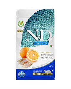 N D Ocean Herring Orange Neutered Adult сухой корм для стерилизованных кошек с сельдью и апельсином  Farmina