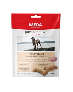 Лакомство Pure Sensitive Goody Snacks для собак с индейкой и рисом 200 г Mera