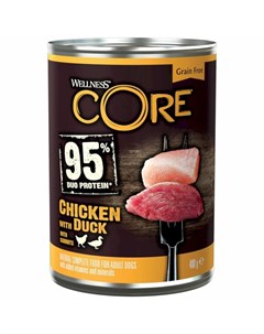 Wellness Сore Консервы из курицы с уткой и морковью для взрослых собак 400 г Wellness core
