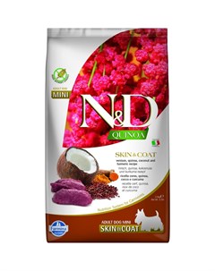 N D Quinoa Skin Coat Venison Mini сухой корм для взрослых собак мелких пород для ухода за кожей и ше Farmina