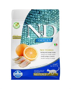 N D Ocean Herring Orange Neutered Adult сухой корм для стерилизованных кошек с сельдью и апельсином  Farmina