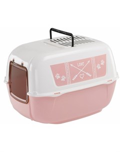 Туалет Toilet Home Prima Decor Pink для кошек закрытый угольный розовый 39 5x52 5xh38 см Ferplast