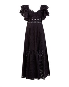 Кружевное платье макси с широким поясом и оборками Charo ruiz ibiza