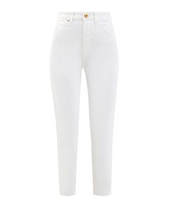 Белые джинсы slim с фирменной нашивкой на поясе Lanvin