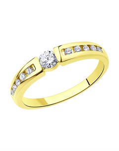 Кольцо из желтого золота с бриллиантами Sokolov diamonds