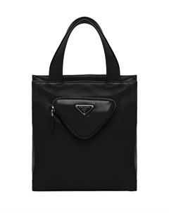 Черная сумка с накладным карманом Prada